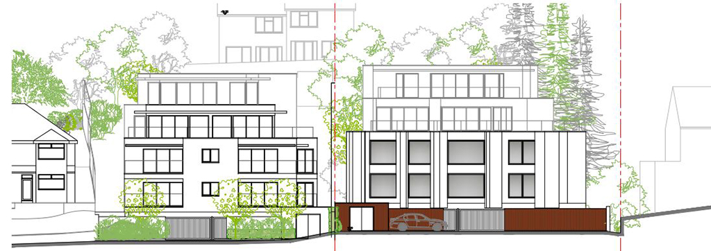 Lot: 70 - PLANNING FOR DEVELOPMENT OF 36 FLATS AND LAPSED PLANNING FOR CARE HOME - Proposed Elevation 419-421 Walderslade Road