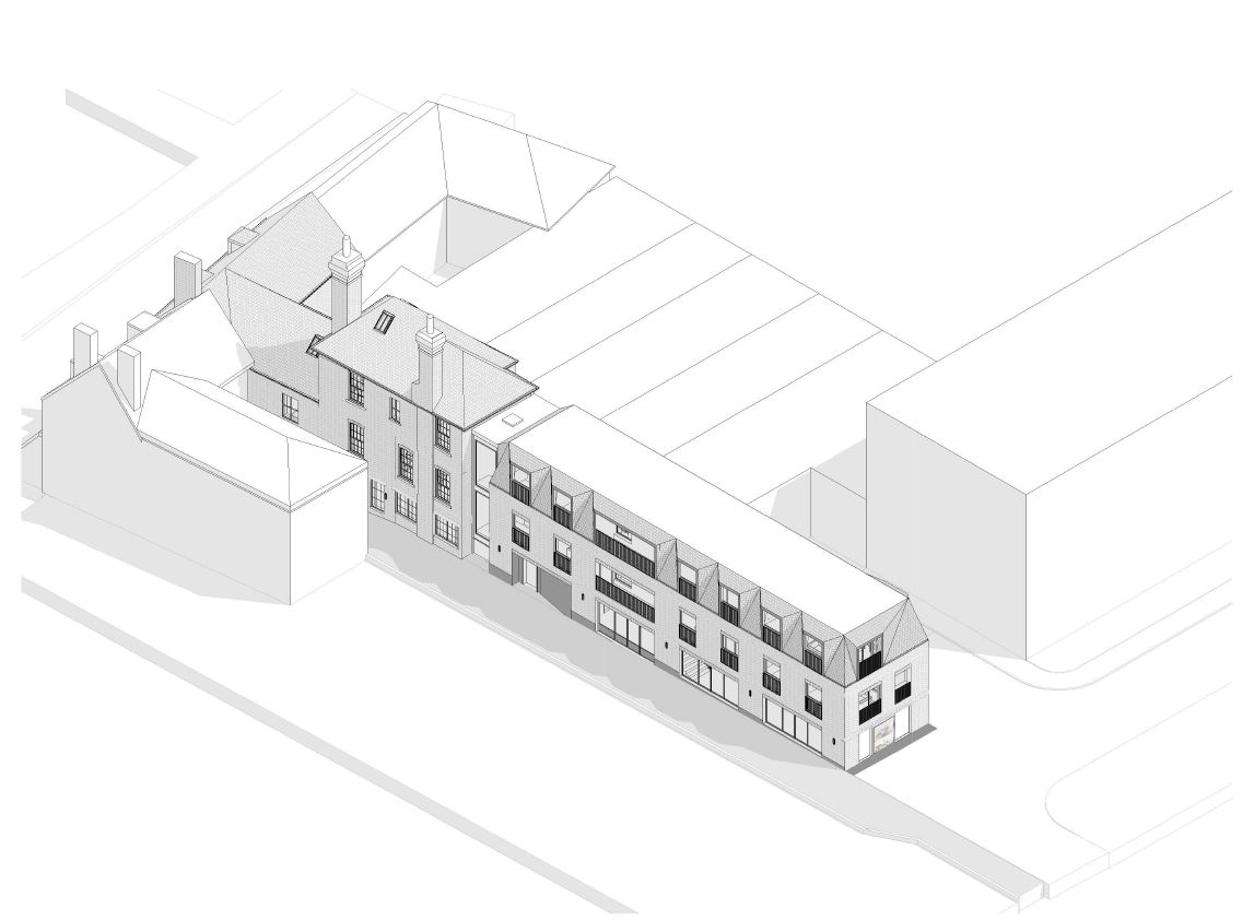 Lot: 176 - TOWN CENTRE PROPERTY WITH PLANNING FOR EIGHT FLATS AND TWO COMMERCIAL UNITS - 