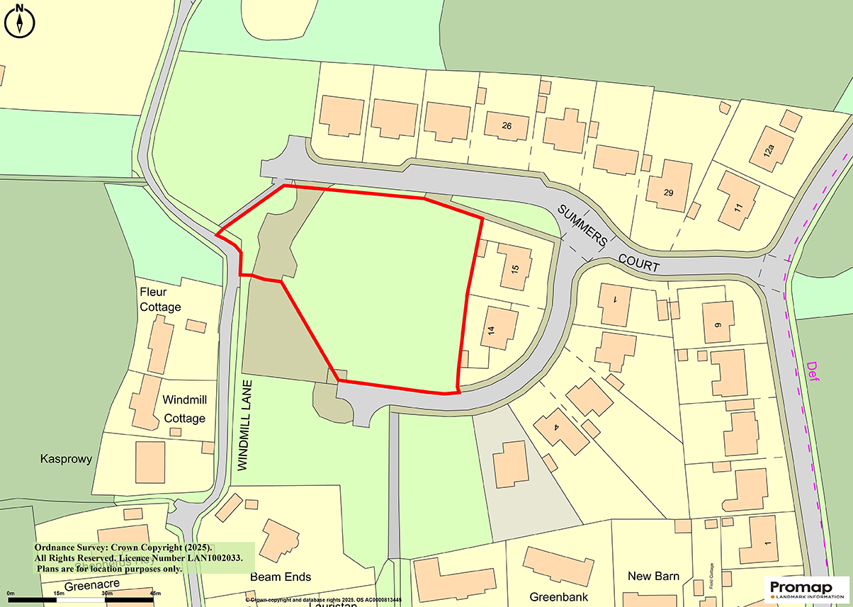 Lot: 33 - OVER THREE-QUARTERS OF AN ACRE FREEHOLD LAND WITH PLANNING FOR SEVEN DETACHED BUNGALOWS - Location plan