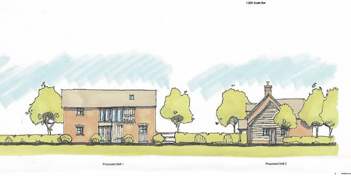 Lot: 48 - LAND WITH PLANNING FOR TWO DETACHED DWELLINGS - Proposed Front Elevations