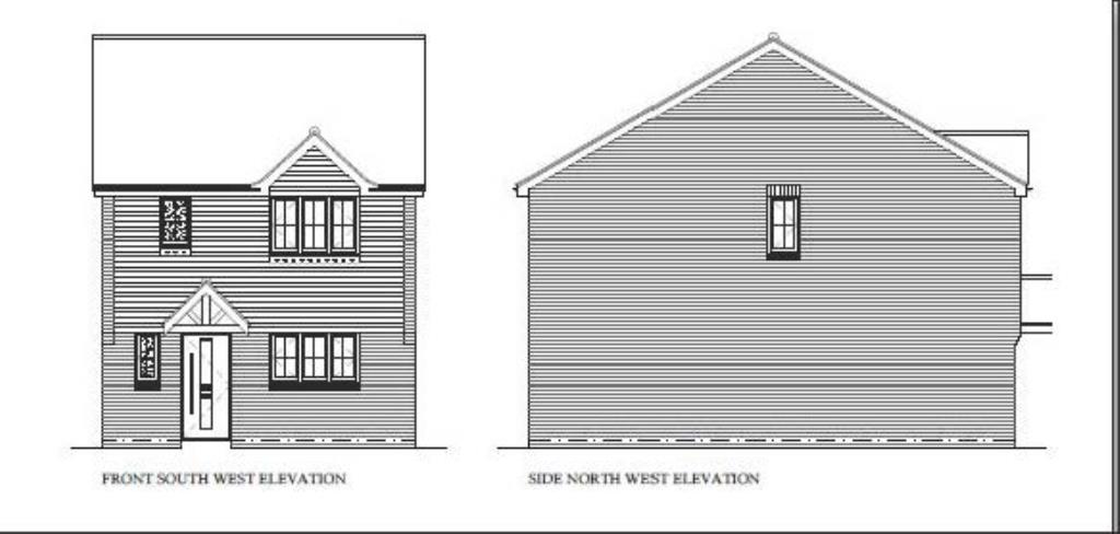 Lot: 51 - LAND WITH PLANNING FOR THREE DWELLINGS - Proposed Front Elevation