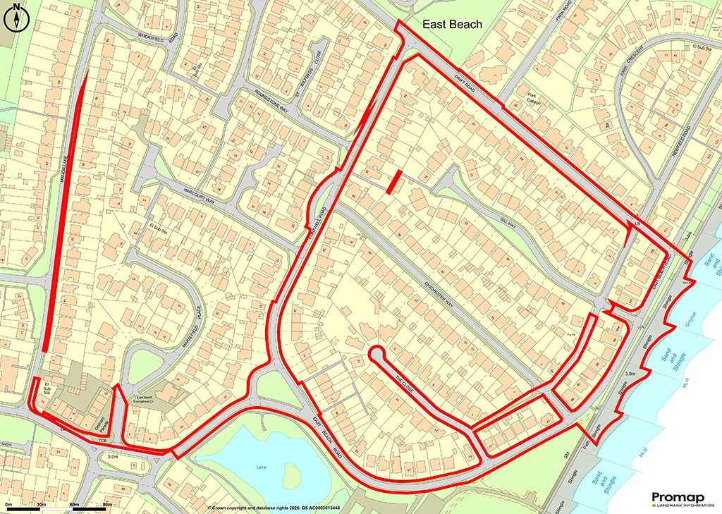 Lot: 124 - FREEHOLD LAND MADE UP OF VERGES, ROADS, PATHWAYS AND BEACH - Location Plan