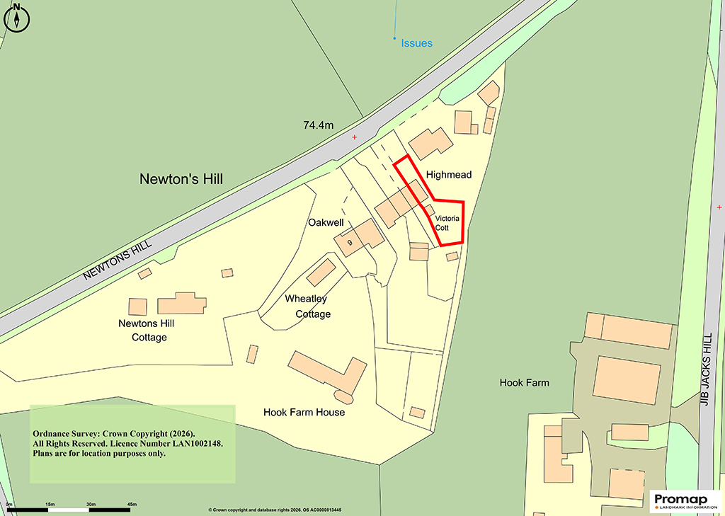 Lot: 213 - TWO-BEDROOM END-TERRACE COTTAGE WITH PARKING TO FRONT AND GARDEN TO REAR - Location plan