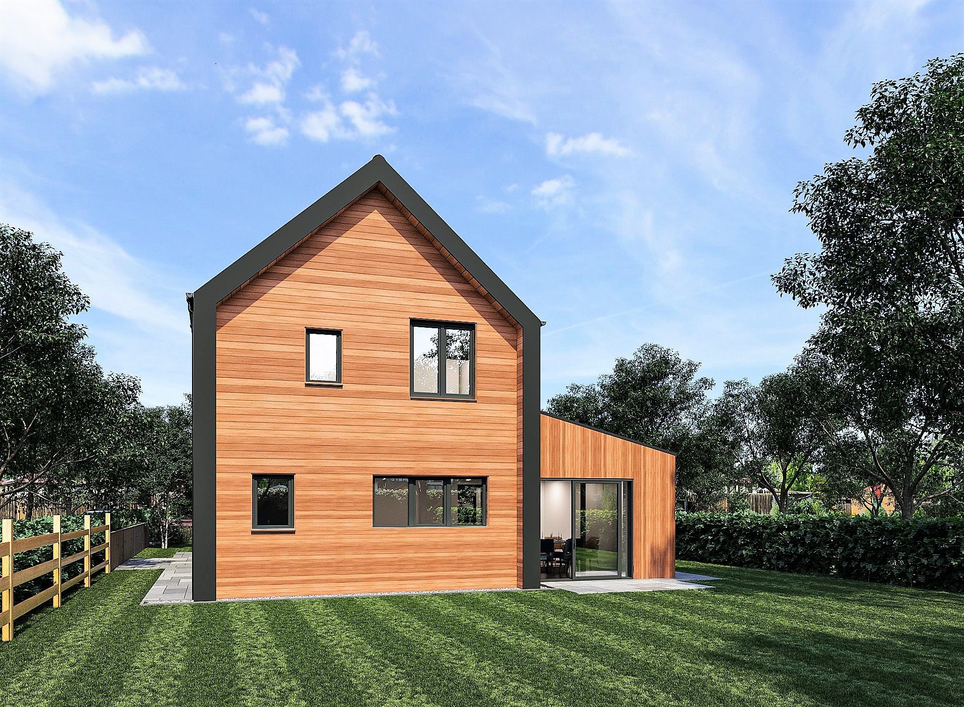 Lot: 17 - BUILDING PLOT IN SOUGHT AFTER EAST SUSSEX VILLAGE - CGI-Rear elevation