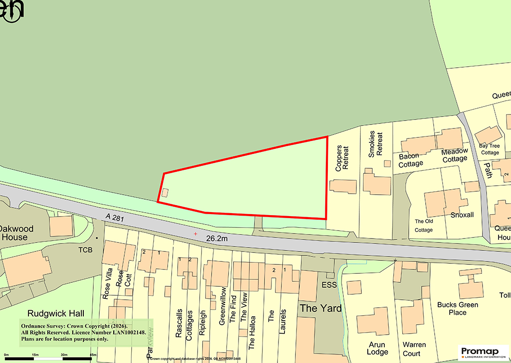 Lot: 26 - LAND IN FAVOURED LOCATION WITH OUTLINE PLANNING FOR SIX DWELLINGS -